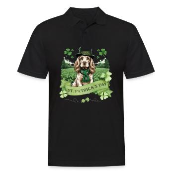 Irish Setter St. Patrick's Day Green Hat Pup - Männer Poloshirt - Schwarz - Vorne - Kai (181cm)
