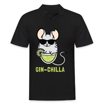 Chinchilla Gin Gin- - Männer Poloshirt - Schwarz - Vorne - Kai (181cm)