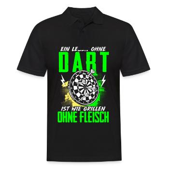 Leben Ohne Dart Grillen Ohne Fleisch - Männer Poloshirt - Schwarz - Vorne - Kai (181cm)