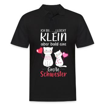 Je suis petite mais je serai bientôt une grande sœur - Polo Homme - noir - Devant - Kai (181cm)