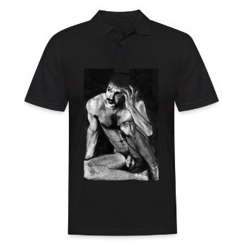 Naked man with mustache - Men's Polo Shirt - black - Front - Kai (181cm)
