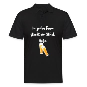 bier trinken hefe weizen genießen spruch geschenk - Männer Poloshirt - Schwarz - Vorne - Kai (181cm)