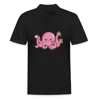 Octopus eis tintenfisch multitasking fast food - Männer Poloshirt - Schwarz - Vorne - Kai (181cm)