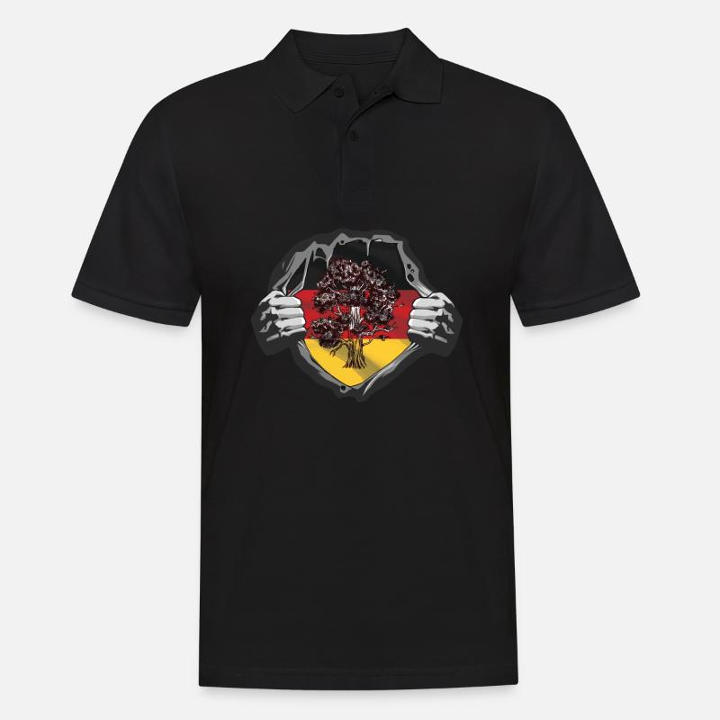 Eiche Deutsch - Männer Poloshirt - Schwarz