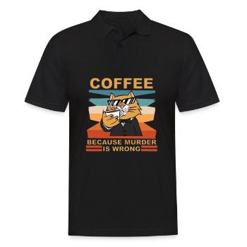 Coffee because murder is wrong lustiger spruch - Men's Polo Shirt - black - Front - Kai (181cm)