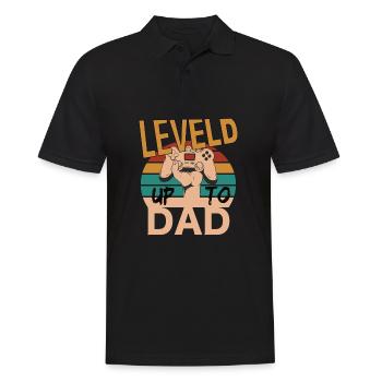 Leveld up to Dad Gaming Zocken - Männer Poloshirt - Schwarz - Vorne - Kai (181cm)