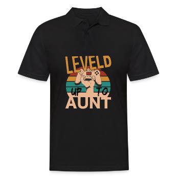 Leveld up to Aunt Gaming Zocken - Männer Poloshirt - Schwarz - Vorne - Kai (181cm)