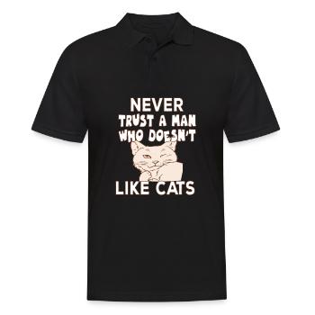 Never Trust A Man Who Doesn't Like Cats Cats - Polo Homme - noir - Devant - Kai (181cm)