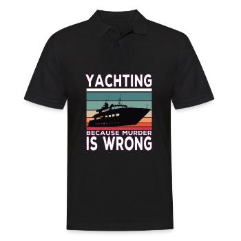 Yachting Because Murder Is Wrong Yacht Sayings - Polo Homme - noir - Devant - Kai (181cm)