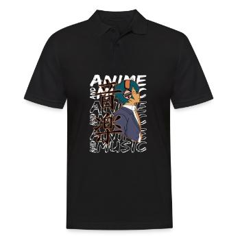 Anime Boy With Headphones Anime And Music - Men's Polo Shirt - black - Front - Kai (181cm)