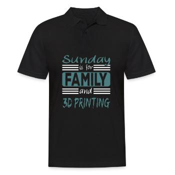 Sunday Is For Family And 3d Printing Saying - Polo Homme - noir - Devant - Kai (181cm)