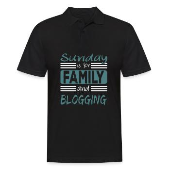 Sunday Is For Family And Blogging Saying - Polo Homme - noir - Devant - Kai (181cm)