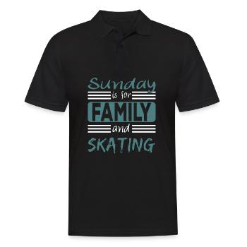 Sunday is for family and Skating Spruch - Männer Poloshirt - Schwarz - Vorne - Kai (181cm)