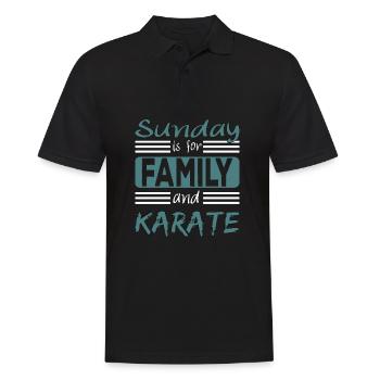 Le dimanche est pour la famille et le karaté - Polo Homme - noir - Devant - Kai (181cm)