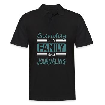 Sunday is for family and Journaling Spruch - Men's Polo Shirt - black - Front - Kai (181cm)