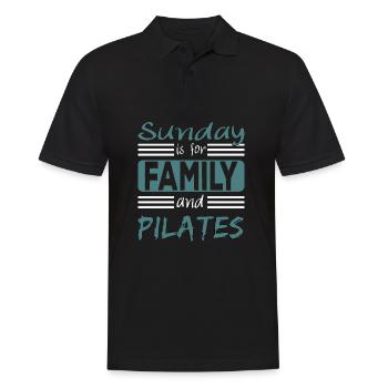 Le dimanche est pour la famille et le Pilates dit - Polo Homme - noir - Devant - Kai (181cm)