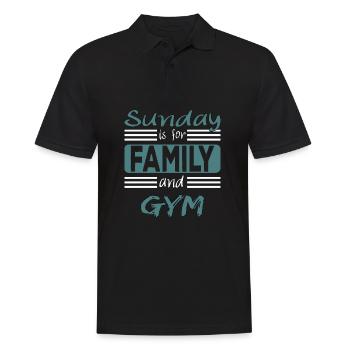 Sunday is for family and GYM saying - Men's Polo Shirt - black - Front - Kai (181cm)
