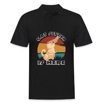 Cat Sitter Is Here for men, women and children - Polo Homme - noir - Devant - Kai (181cm)