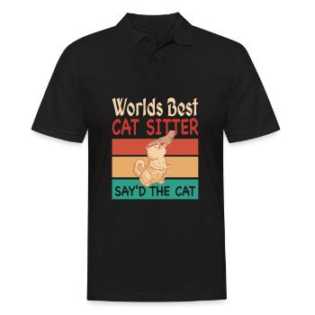 Worlds Best Cat Sitter say'd the Cat - Men's Polo Shirt - black - Front - Kai (181cm)