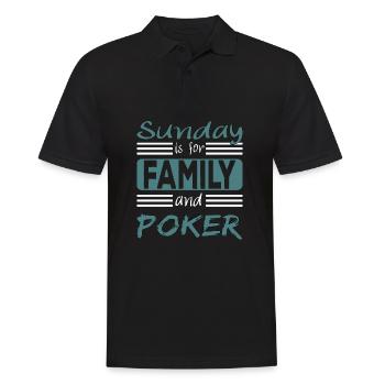 Le dimanche est pour la famille et le poker en disant - Polo Homme - noir - Devant - Kai (181cm)