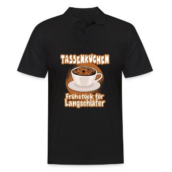 Tassenkuchen - Frühstück für Langschläfer Spruch - Männer Poloshirt - Schwarz - Vorne - Kai (181cm)