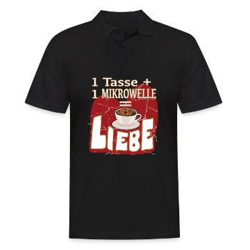 1 Tasse + 1 Mikrowelle = Liebe Tassenkuchen Spaß - Männer Poloshirt - Schwarz - Vorne - Kai (181cm)