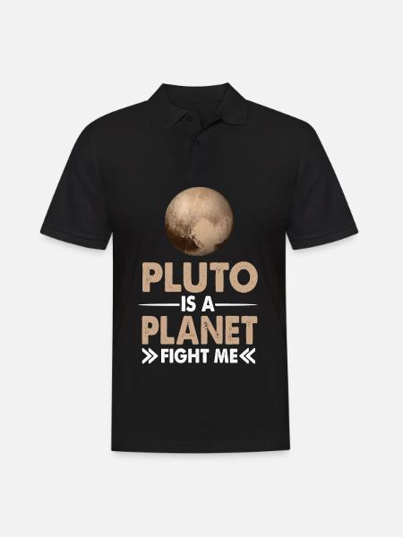 Pluto Planet - Männer Poloshirt - Schwarz