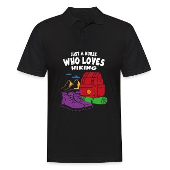 Only a nurse who loves hiking - Men's Polo Shirt - black - Front - Kai (181cm)