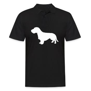 Rauhaardackel Silhouette - Männer Poloshirt - Schwarz - Vorne - Kai (181cm)