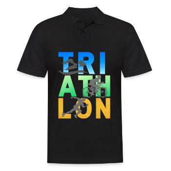 TRI ATH LON - Männer Poloshirt - Schwarz - Vorne - Kai (181cm)