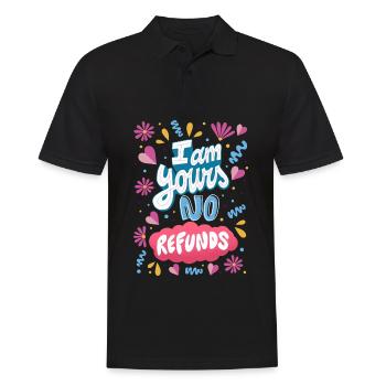 Je suis à toi, Pas de remboursement - Polo Homme - noir - Devant - Kai (181cm)