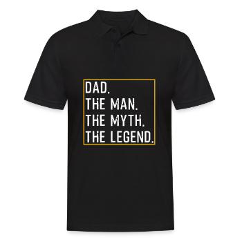 Dad The Man The Myth The Legend - Männer Poloshirt - Schwarz - Vorne - Kai (181cm)
