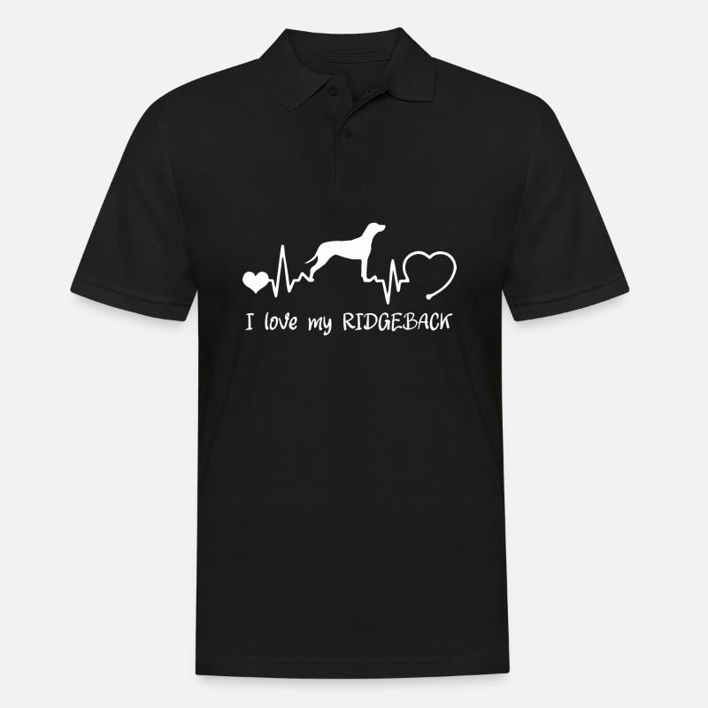 Rhodesian Ridgeback mit Herzschlag - Männer Poloshirt - Schwarz