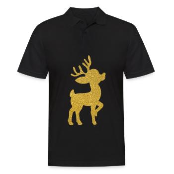 Reindeer fawn Christmas present gift idea - Men's Polo Shirt - black - Front - Kai (181cm)