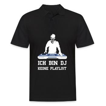 Ich bin DJ keine Playlist lustige DJ Musik Sprüche - Männer Poloshirt - Schwarz - Vorne - Kai (181cm)