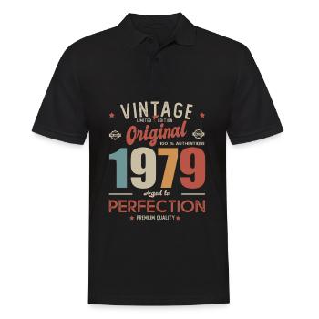 vintage original 1979 cadeau anniversaire 42 ans - Polo Homme - noir - Devant - Kai (181cm)