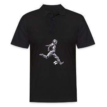 Footballeur de football astronaute - Polo Homme - noir - Devant - Kai (181cm)
