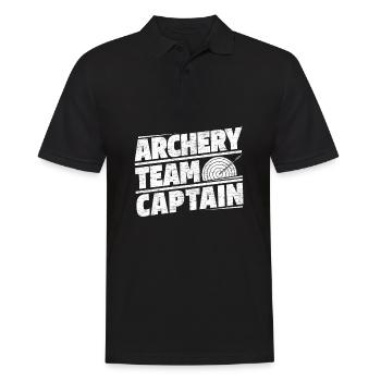 Bogenschießen Bogensport Bogenschütze - Männer Poloshirt - Schwarz - Vorne - Kai (181cm)