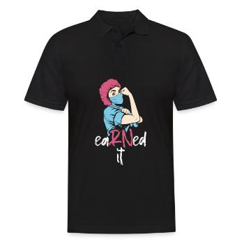 Krankenschwester Earned It Nurse - Men's Polo Shirt - black - Front - Kai (181cm)