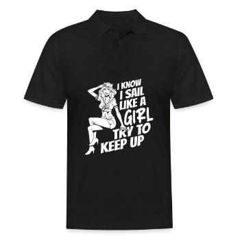Voilier à voile Sailor Girl - Polo Homme - noir - Devant - Kai (181cm)