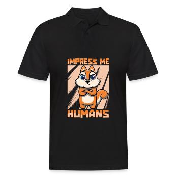 Squirrel - Men's Polo Shirt - black - Front - Kai (181cm)