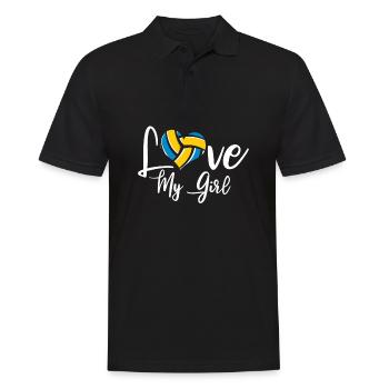 Volleyball Volleyball Joueur de volleyball Maman Love My Girl - Polo Homme - noir - Devant - Kai (181cm)