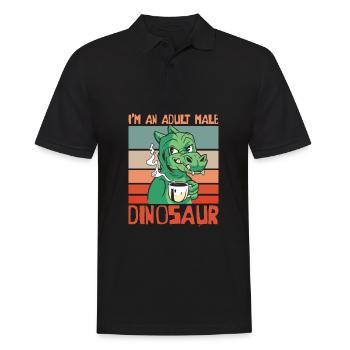 Dinosaur Coffee Adult Dinosaur - Men's Polo Shirt - black - Front - Kai (181cm)