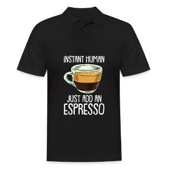 Kaffee Espresso Lustig - Männer Poloshirt - Schwarz - Vorne - Kai (181cm)