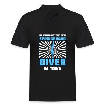Turmspringen Turmspringer Lustig - Männer Poloshirt - Schwarz - Vorne - Kai (181cm)