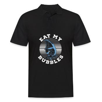 Planche à voile Windsurfer Mangez mes bulles - Polo Homme - noir - Devant - Kai (181cm)