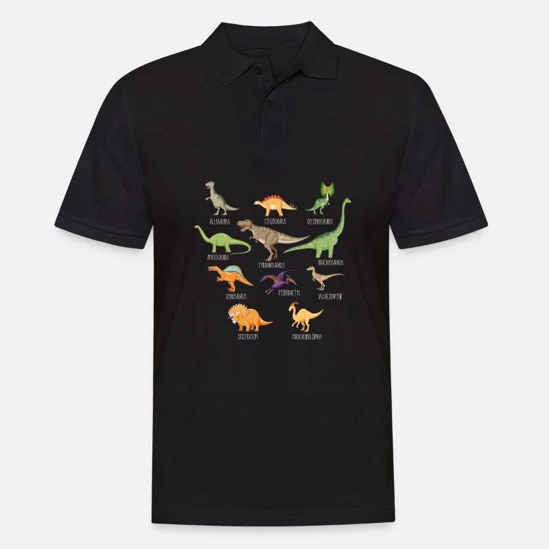 Dinosaurier Erwachsener Dinosaurier - Männer Poloshirt - Schwarz