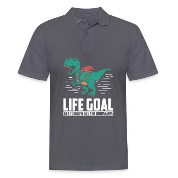 Dinosaurier Erwachsener Dinosaurier - Männer Poloshirt - Anthrazit - Vorne - Nico (186cm)