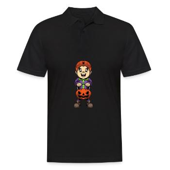 Halloween Pumpkin - Men's Polo Shirt - black - Front - Kai (181cm)