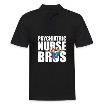 Krankenschwester - Männer Poloshirt - Schwarz - Vorne - Kai (181cm)